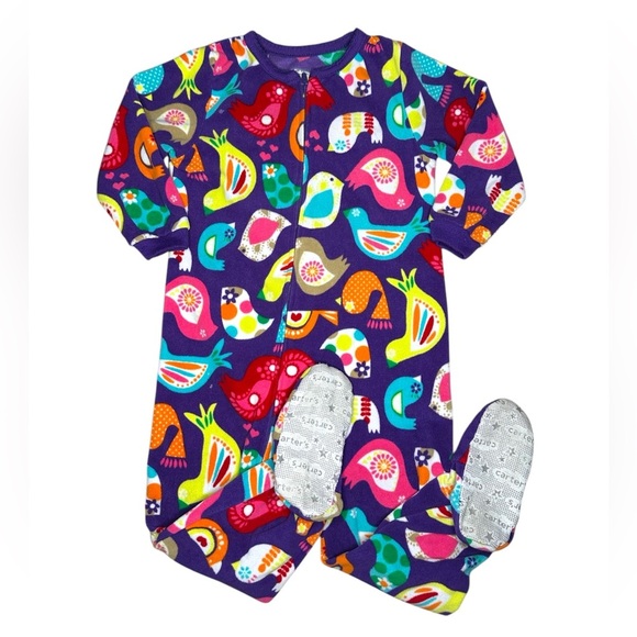 Carter’s Colorful Bird Footed Pajamas Size 2T - Picture 1 of 5